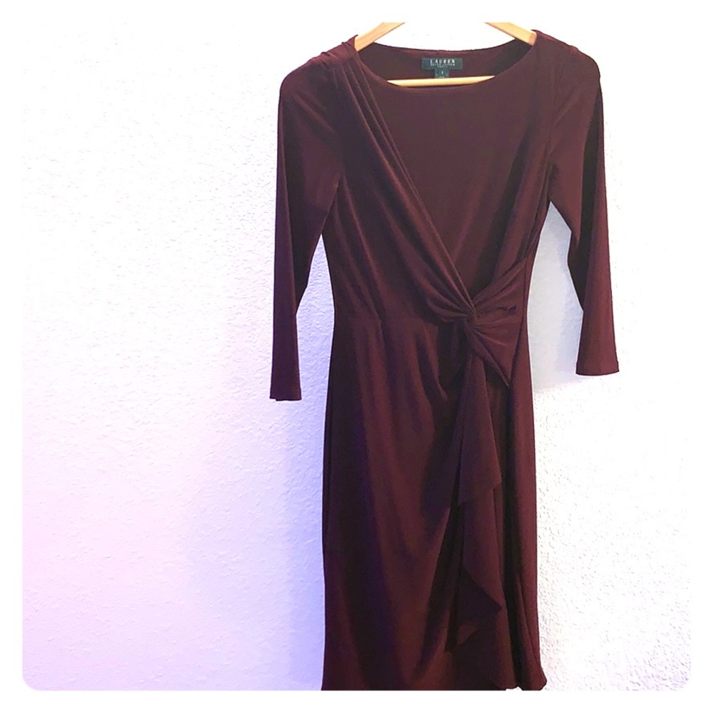 Maroon Ralph Lauren Knee Length Dress